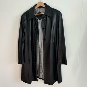 Valerie Stevens black 100% genuine lamb leather leather jacket